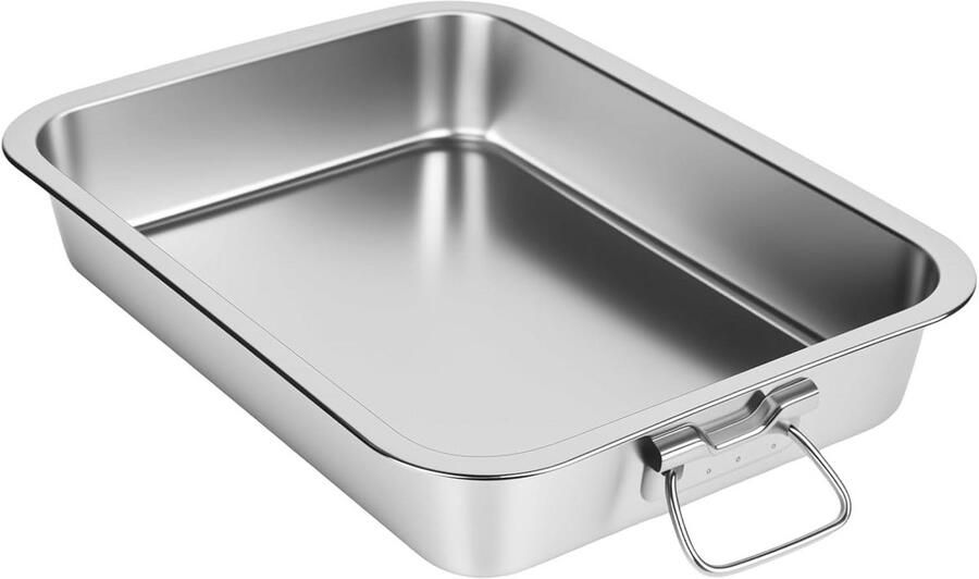 Roestvrijstalen Bakplaat met Handvatten voor Oven en Lasagne Rechthoekig