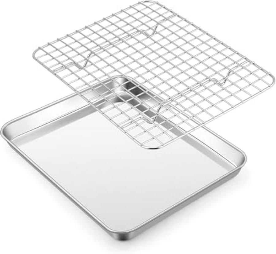 Roestvrijstalen bakplaat met koelrooster veelzijdige bakvorm en ovenplaat voor gezond koken