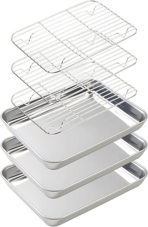 Roestvrijstalen bakplaat met rek Ovenplaat Bakken en grillen Voedselveilig materiaal
