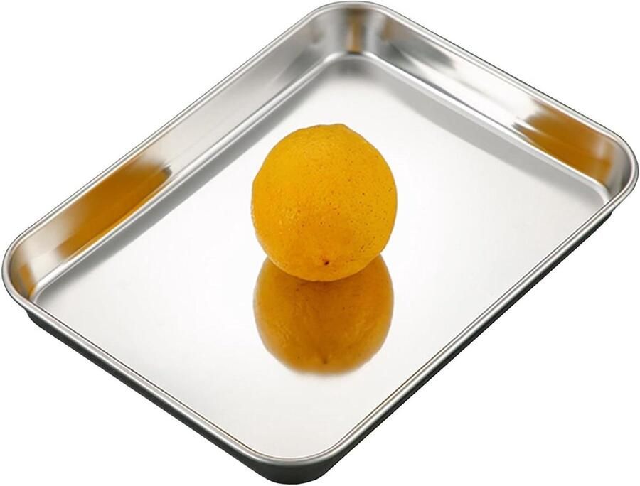 Roestvrijstalen Bakplaat Ovenlade Koekjeslade Bakken en Braden Verdikt 316 Roestvrij Staal Maten Zilver