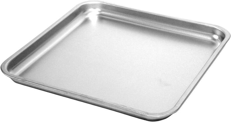 Roestvrijstalen Bakplaat Ovenschaal Bakblik Gezond Koken Anti-aanbaklaag 36 x 36 cm Zilverkleurig
