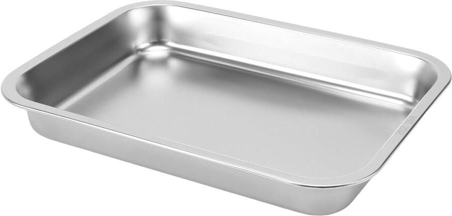 Roestvrijstalen bakplaat Ovenschaal diep Bakken en braden Vaatwasserbestendig 355 x 265 x 48 cm Zilver