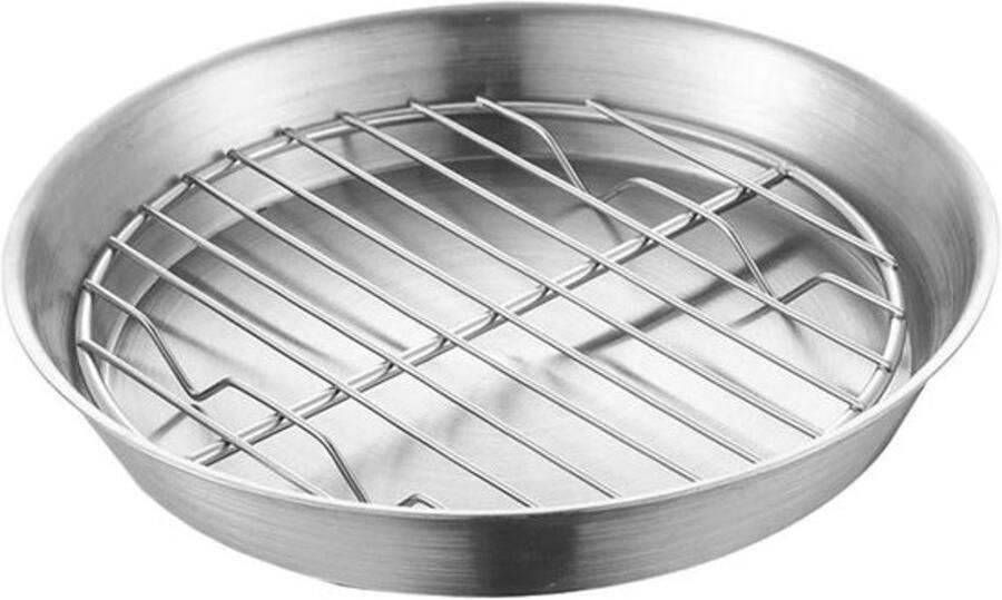 Roestvrijstalen Bakplaat Ovenschaal Grillrek Gezonder Koken Olieafvoer Ontwerp 16.7 cm Set Zilver