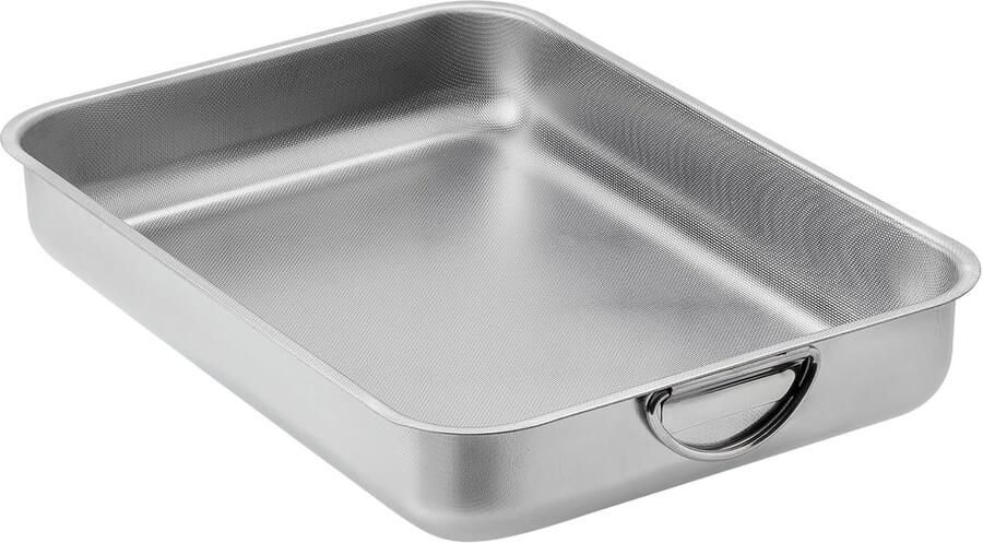 Roestvrijstalen bakplaat Ovenschaal rechthoekig Culinair bereiden Honingraatstructuur anti-aanbak 40 cm Zilverkleurig