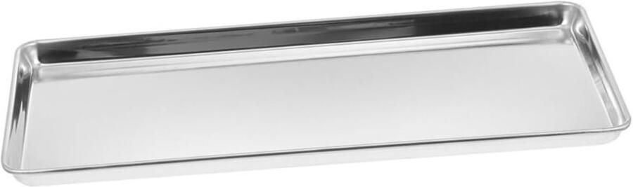Roestvrijstalen Bakplaat Ovenschaal Serveerblad Koken Bakken Grillen Duurzaam Sterk Materiaal 23.5 x 17.5 cm Zilver
