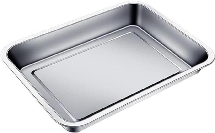 Roestvrijstalen Bakplaat Rechthoekig Ideaal voor Oven Bakken en Serveren