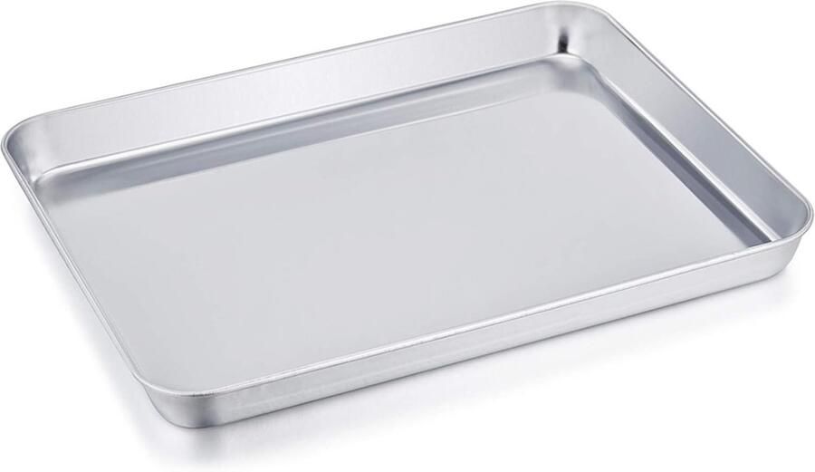 Roestvrijstalen bakplaat rechthoekige bakpan voor oven mini bakschotel 26.5 x 20.5 x 2.5 cm duurzaam en eenvoudig schoon te maken ideaal voor taarten en snacks