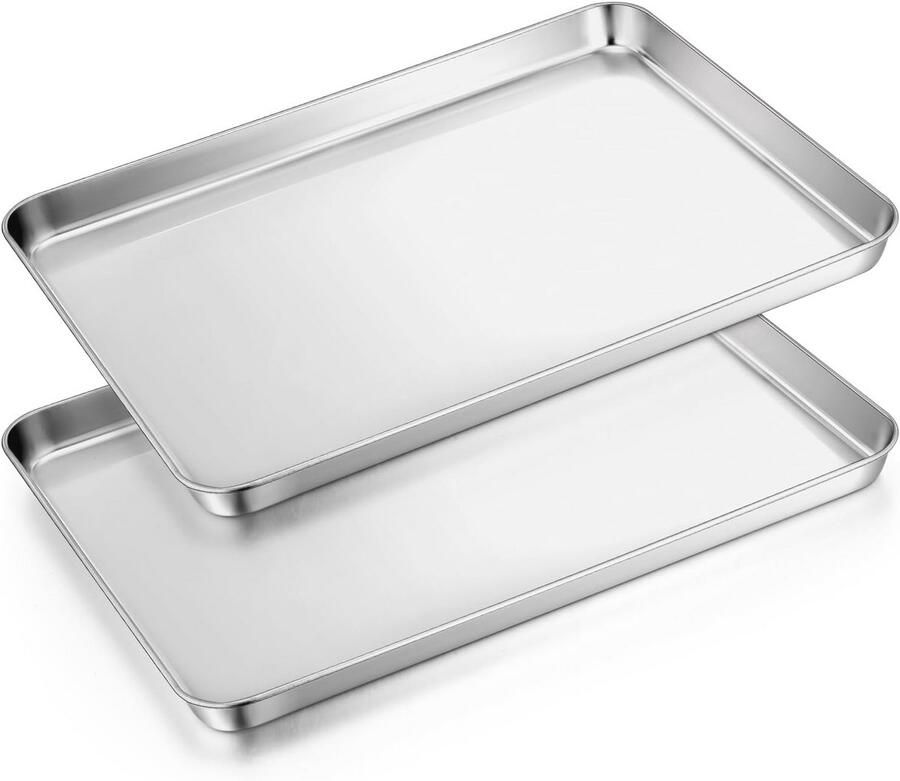 Roestvrijstalen Bakplaat Set 2-delig 31 6 x 24 6 x 2 5 cm Duurzaam en Gezond Bakken