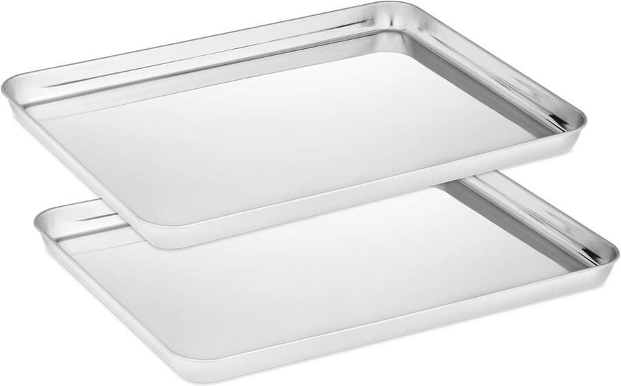 Roestvrijstalen Bakplaat Set 2 Stuks 40 x 30 cm Duurzaam en Gezond Koken