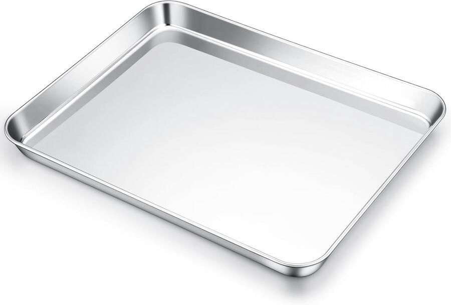 Roestvrijstalen bakplaat voor oven veelzijdige bakvorm voor koken en serveren 31 4 x 24 6 x 2 5 cm
