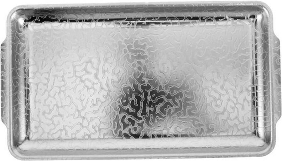 Roestvrijstalen Bakplaat Warmhoudplaat Grill Gerechten Warm Houden Gelijkmatige Warmteverdeling 25 x 14 cm Zilver
