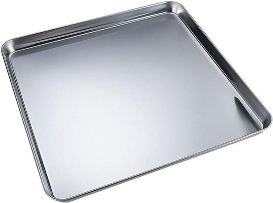 Roestvrijstalen Bakplaten Ovenplaten Keukengerei Bakken en Roosteren Gelijkmatige Warmteverdeling 25 x 25 x 25 cm Zilver