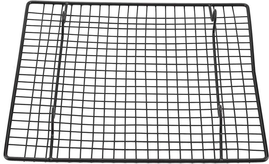 Roestvrijstalen Bakrek Grillplaat Koelrek Gelijkmatig Bakken Anti-aanbaklaag 26 x 23 cm Zilver