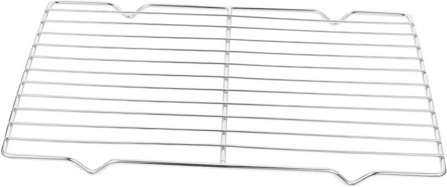 Roestvrijstalen Bakrek Grillrooster Afkoelrek Bakken en Grillen Antiaanbaklaag 29 x 21 x 1.5 cm Zilver