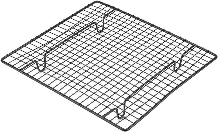Roestvrijstalen Bakrek Koelrek Grillplaat Gelijkmatig Bakken Voedselkwaliteit RVS 26 x 23 x 2.5 cm Zilver