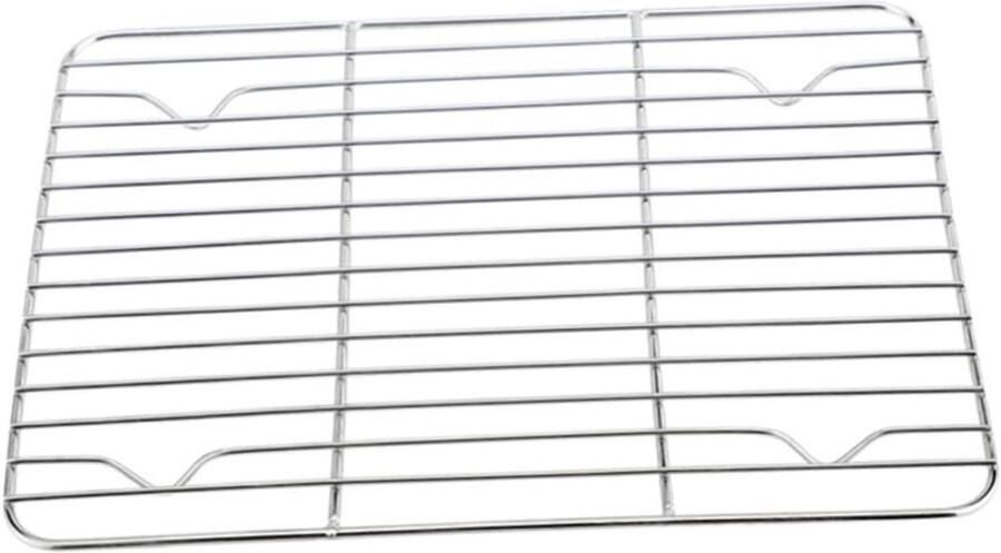 Roestvrijstalen Bakrek Koelrek Oven Bakken en Grillen Gelijkmatige Luchtcirculatie 23 x 17 x 2 cm Zilver