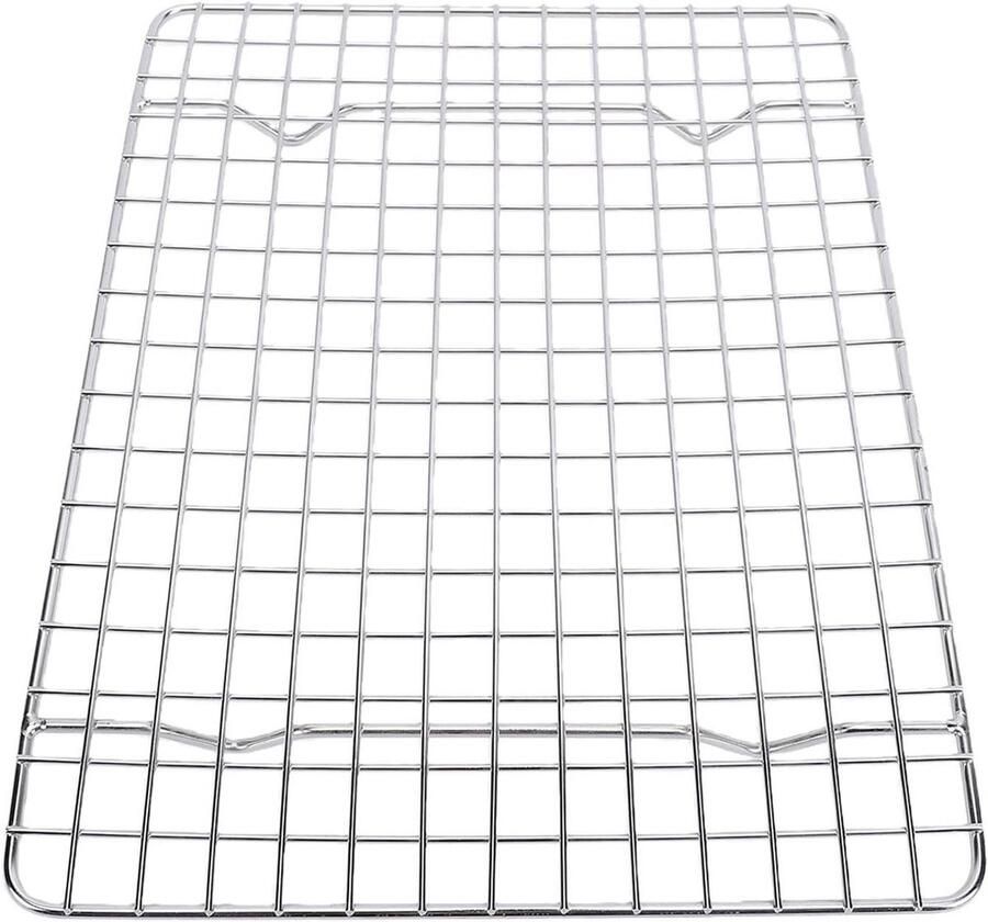 Roestvrijstalen Bakrek Koelrek Oven Bakken en Grillen Vaatwasserbestendig 25x195 cm Zilverkleurig