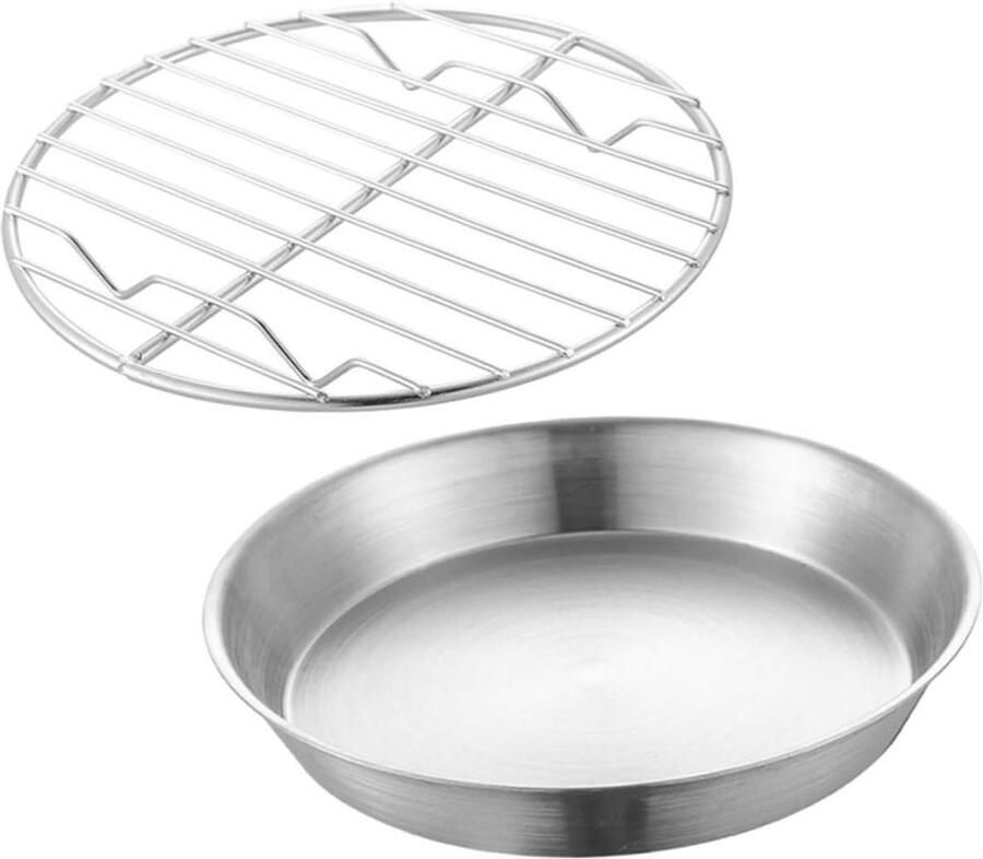 Roestvrijstalen Bakrek Oliedrainrek Grillplaat Olie Filteren Duurzaam Roestvrij Staal 12.7x12.7x2.5CM Zilver