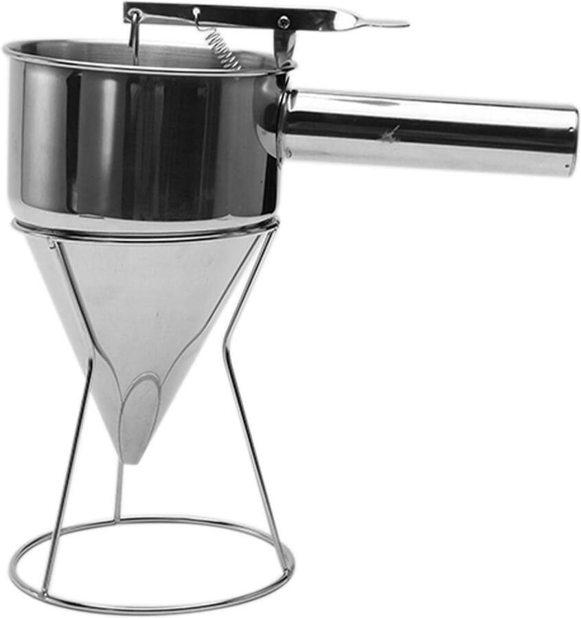 Roestvrijstalen Beslag Dispenser met Knijphandvat voor Pannenkoeken en Cupcakes