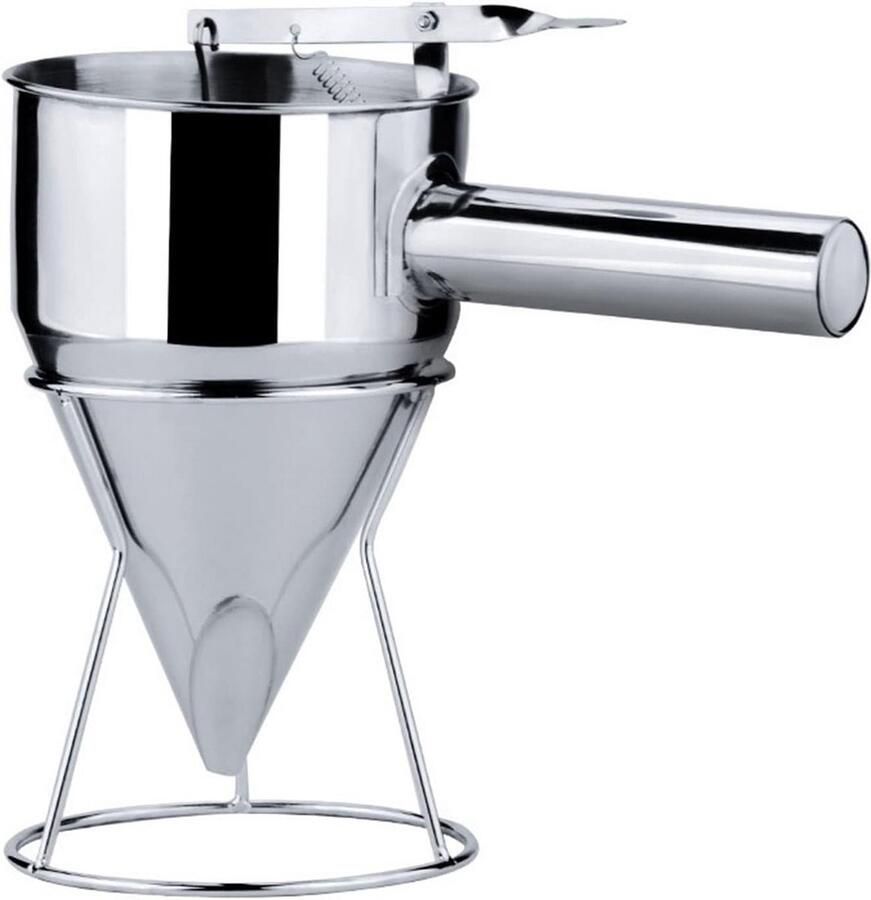 Roestvrijstalen Beslagdispenser 1200ml met Standaard voor Pannenkoeken Muffins en Wafels