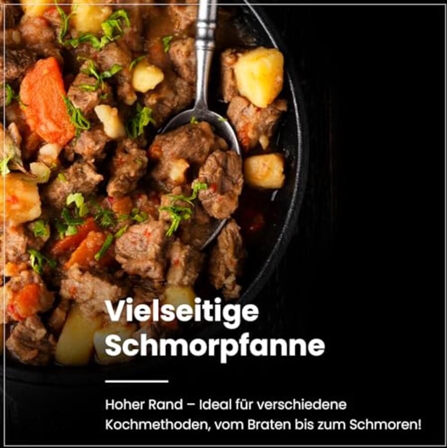 Roestvrijstalen braadpan 24 cm Duurzaam Antiaanbaklaag Geschikt voor Inductie Gas en Elektrisch - Foto 2