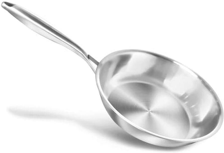 Roestvrijstalen braadpan 24 cm Geschikt voor inductie duurzame handgrepen en eenvoudige reiniging