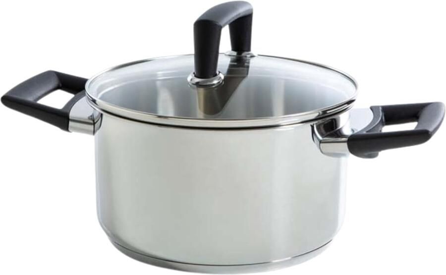 Roestvrijstalen Braadpan Inductie Pan Langzaam Garen Koel Blijvende Handgreep 18 cm Zilver