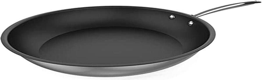 Roestvrijstalen Braadpan Keuken Pan Koken en Braden Antiaanbaklaag 5 Lagen Diameter 28cm Zilverkleurig