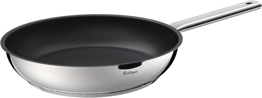 Roestvrijstalen Braadpan Koekenpan Antiaanbak Dagelijks Koken Universele Warmtebronnen 28 cm Diameter Zilver