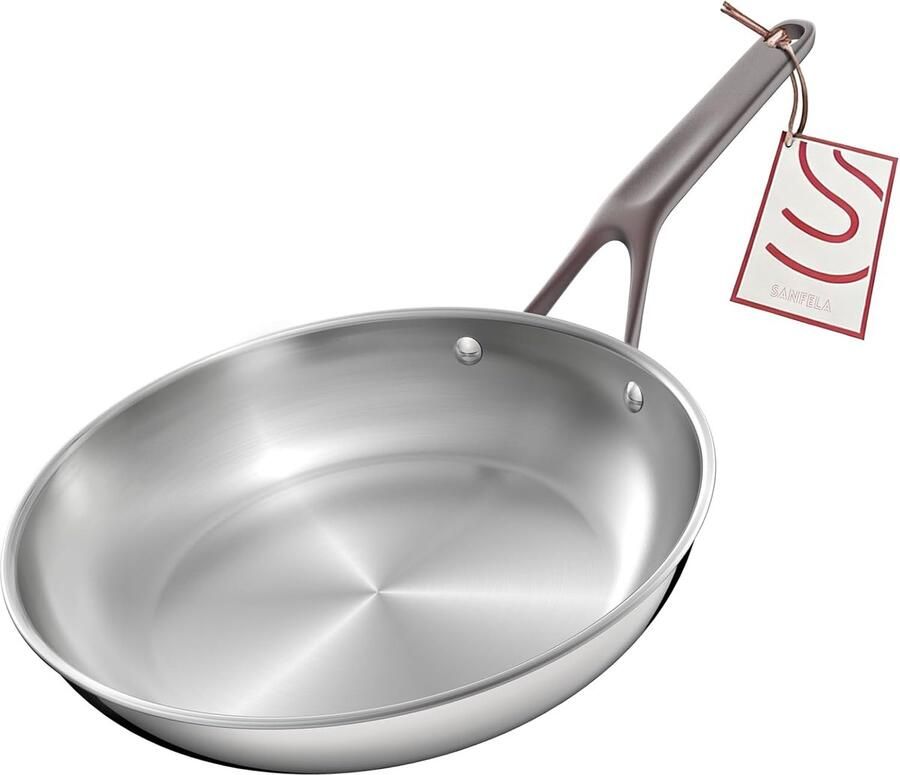 Roestvrijstalen Braadpan Koekenpan Koopman Allround Koken Drielaags Design 28 cm Zilver