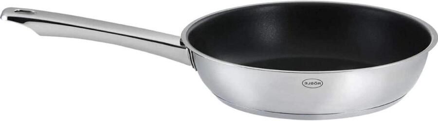 Roestvrijstalen Braadpan Koekenpan met antiaanbaklaag Licht bakken Ingekapselde aluminium bodem Ø 28 cm Grijs