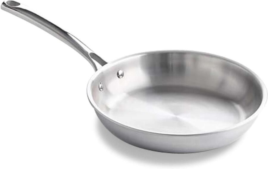 Roestvrijstalen Braadpan Koekenpan RVS Aanbraden van vlees Drielaagse constructie 28 cm Zilver