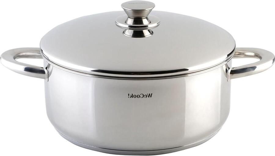 Roestvrijstalen Braadpan Kookpan Sauspan Gelijkmatig Koken 3-Laags Bodem 28 cm Zilver