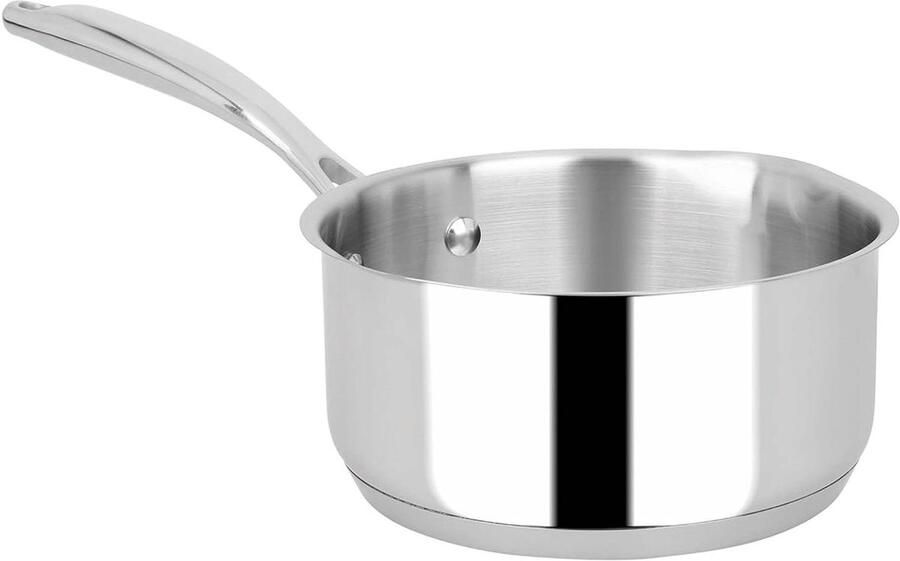 Roestvrijstalen Braadpan Kookpan Sauspan Koken voor twee Met Schenktuiten Ø 16 cm Zilver