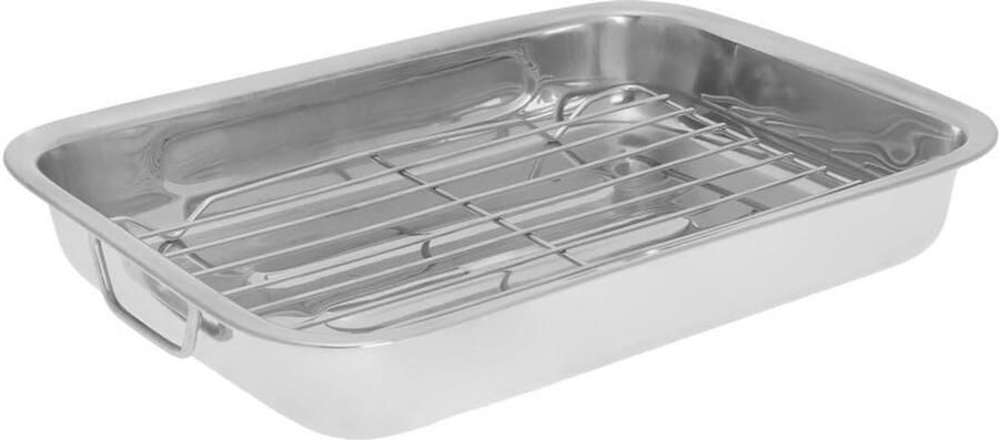 Roestvrijstalen braadpan met grillrek en antiaanbaklaag 25 cm