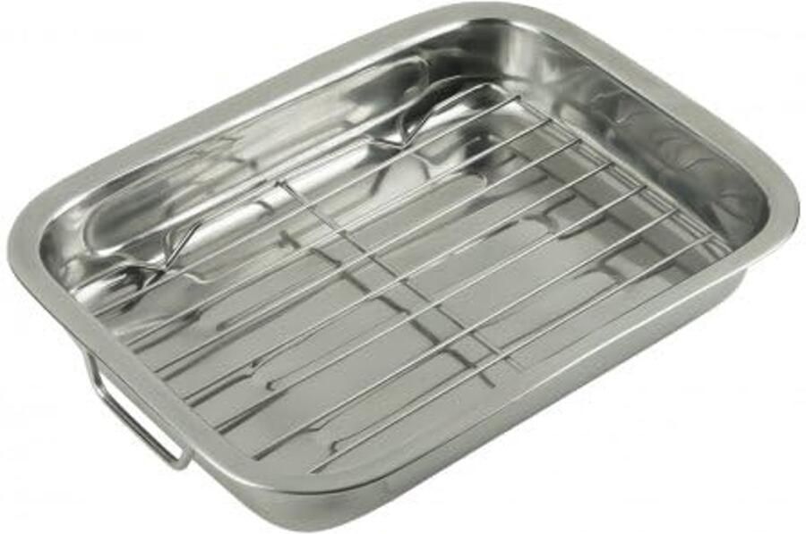 Roestvrijstalen braadpan met grillrek en antiaanbaklaag 25 cm