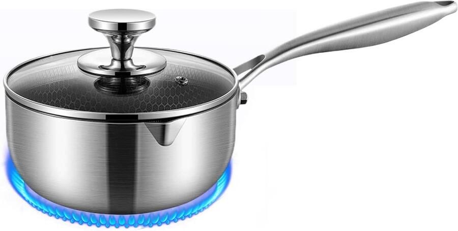 Roestvrijstalen braadpan Sauspan kookpan Thuis ontbijt koken Honingraat antiaanbaklaag 24 cm diameter