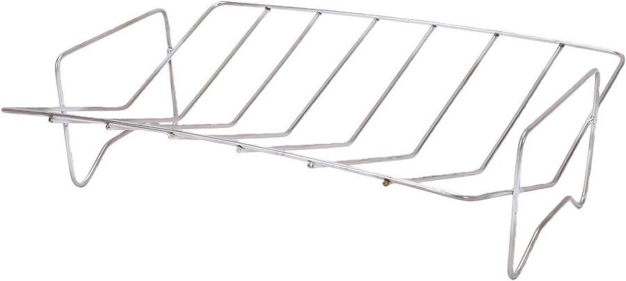 Braadrek RVS Kalkoenhouder Grill Gelijkmatig Braden V-vorm Ontwerp 21 x 285 cm Zilverkleurig