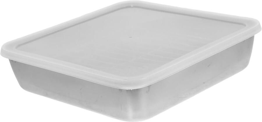 Roestvrijstalen Braadslede Bakplaat met rek Oven en barbecue Inclusief koelrek en deksel 21x21x5 cm Multi