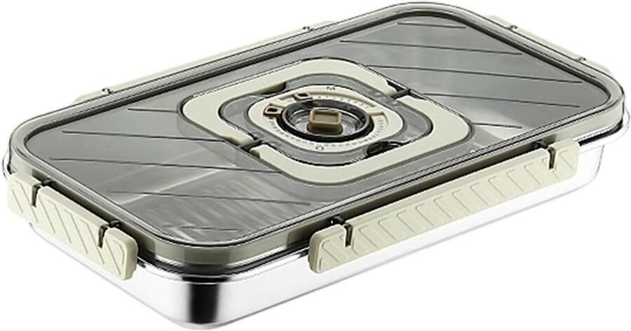 Broodtrommel Roestvrijstaal Broodbak Luchtdicht Bewaren van Brood Met Datummarkering 36 x 20.2 x 8.5 cm Zilver
