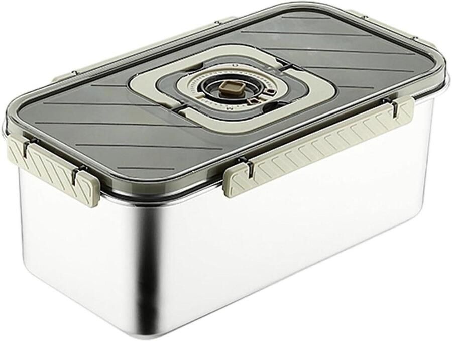 Roestvrijstalen Broodtrommel Brood Opbergdoos Brood Vers Houden Luchtdichte Afsluiting 36 x 202 x 85 cm Zilver