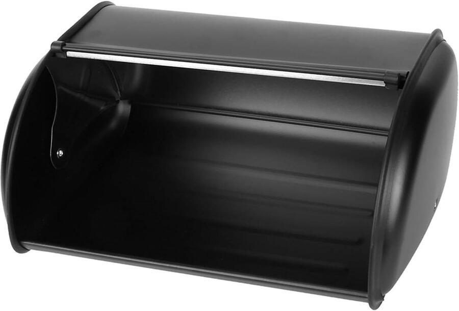 Roestvrijstalen Broodtrommel Broodkist Keukenopslag Brood Vers Houden Grote Capaciteit 37 x 25 x 16 cm Zwart