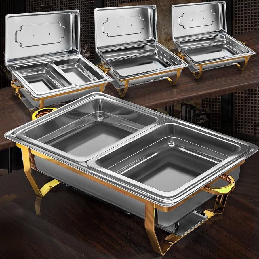 Roestvrijstalen Buffet Chafing Dish Set 4 Delig voor Warm Buffet