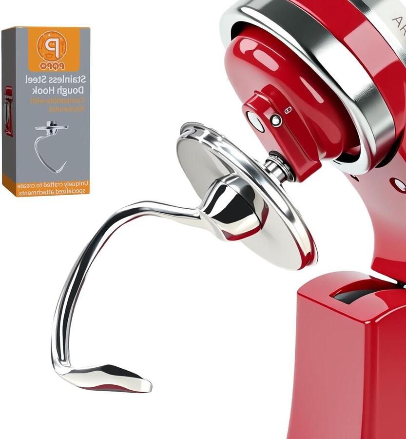 Roestvrijstalen deeghaak Mixer accessoire Deeg mengen Voor kantelkop mixers 45-5 kwart Zilver
