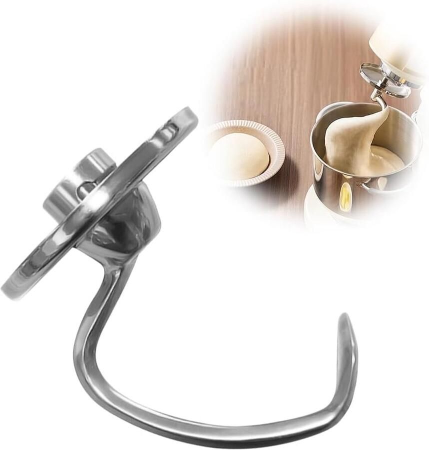 Roestvrijstalen Deeghaak voor Keukenmixer (4 5-5 Liter) Vaatwasmachinebestendig Accessoire