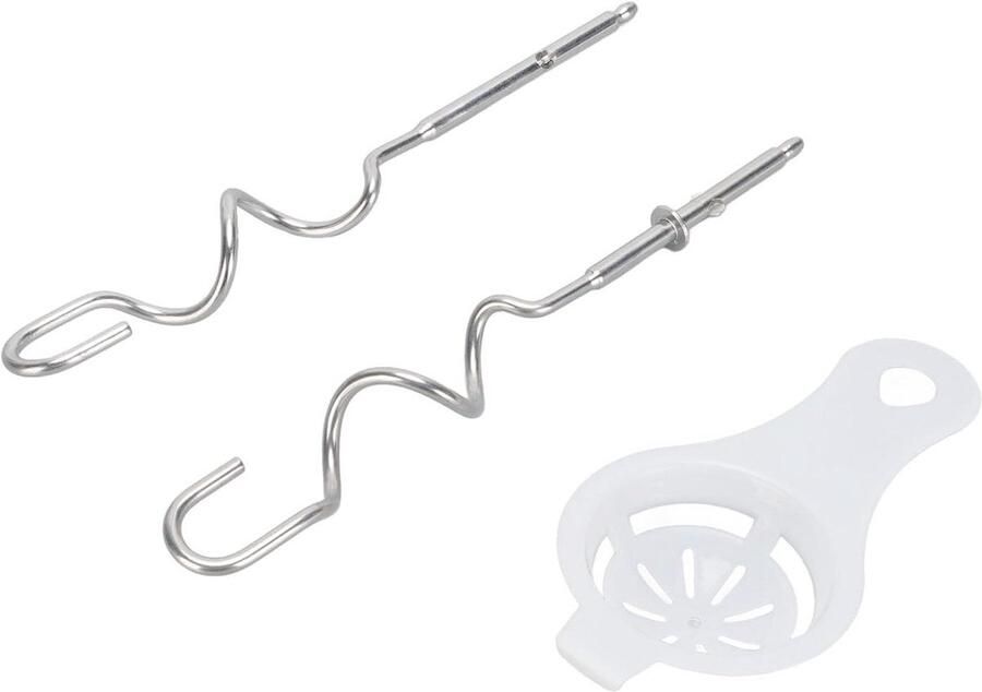 Roestvrijstalen Deeghaken Mixer Accessoires Bakken en Koken Vaatwasmachinebestendig 2 Stuks Zilver