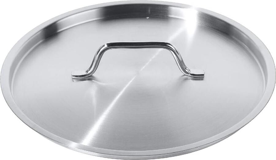 Roestvrijstalen Deksel Kookgerei Deksel Koken Met Handvat En Stoomopening 28 cm Diameter Zilver