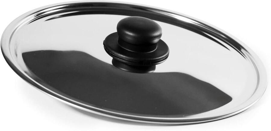 Roestvrijstalen Deksel Pan Deksel Koken op Inductie Vaatwasserbestendig Diameter 38 cm Zilver