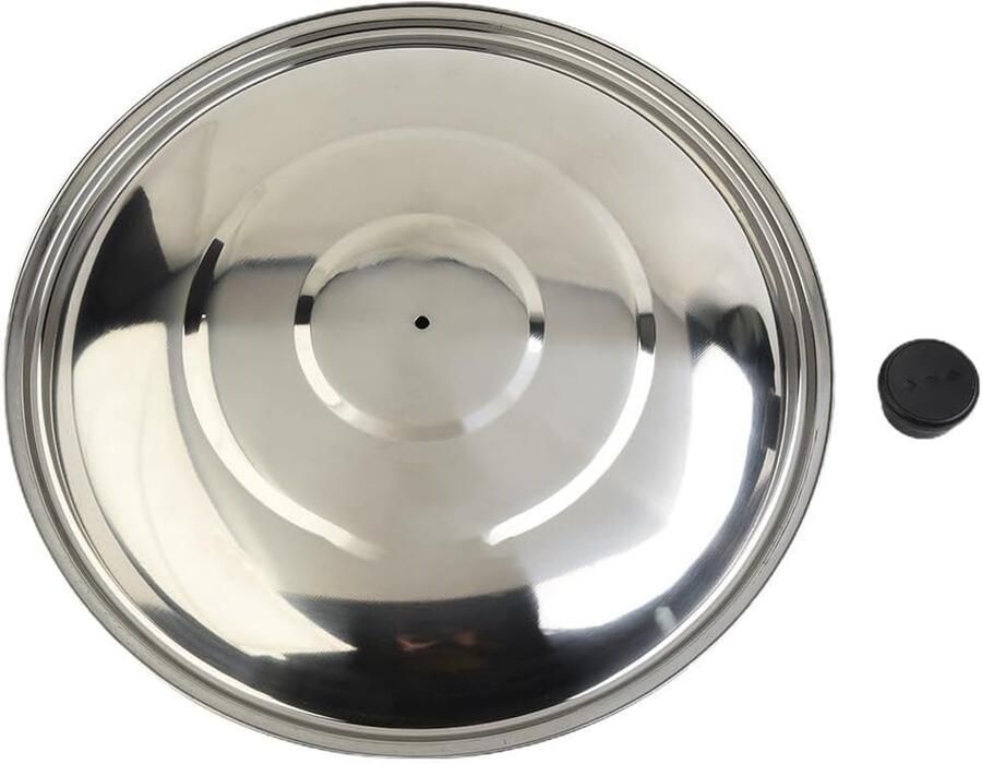 Roestvrijstalen Deksel Pan Deksel Koken op Kookplaat Hittebestendige Knop 36 cm Zilver