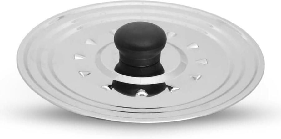 Roestvrijstalen Deksel Spatwaterdicht deksel Koken Beschermen Met stoomgaten 25cm diameter Zilverkleurig